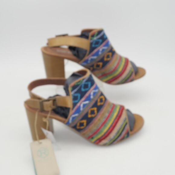 NEW ROPER Women's 8.5 Mika Aztec Tapestry Southwest Sling Back Heel - Picture 6 of 10